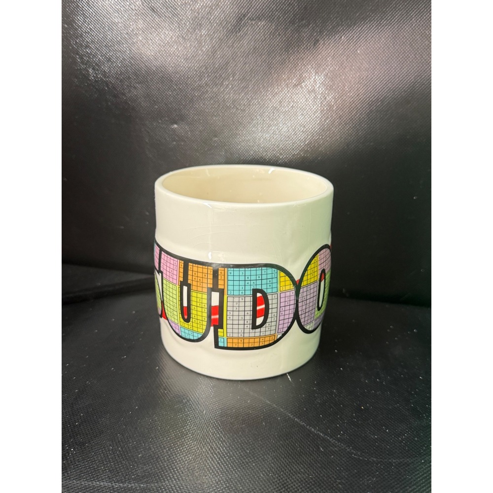 Sudoku Puzzle Coffee‎ Mug Ceramic Colorful Brain Teaser Logic Game Gift White